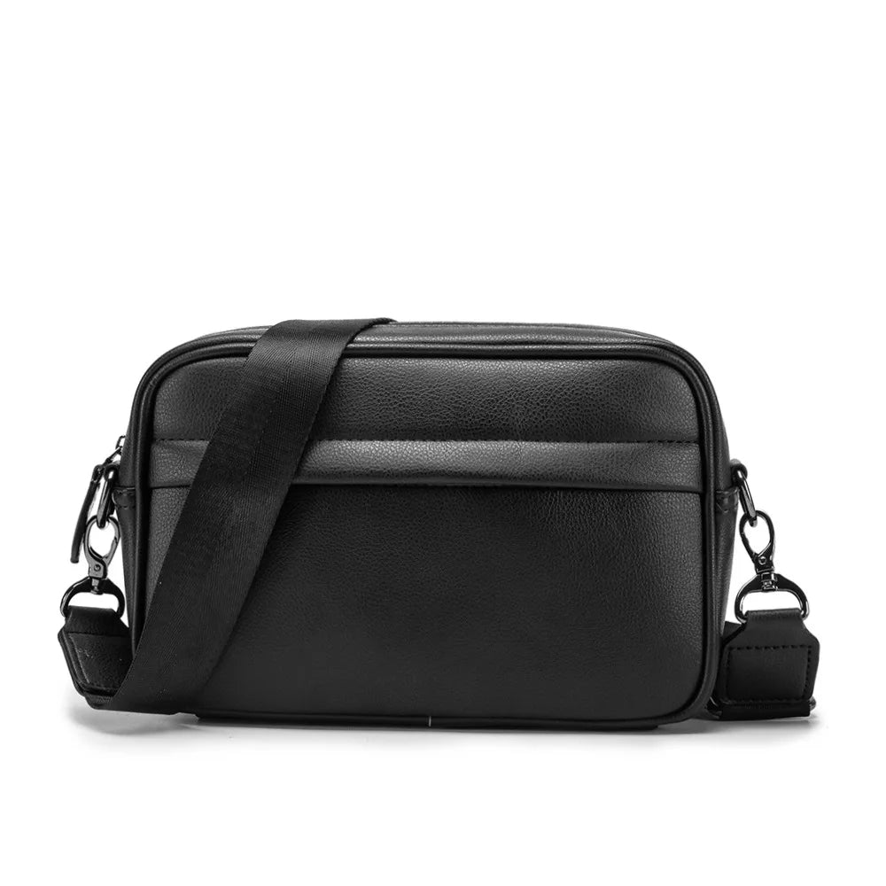 Casual Solid Men's Crossbody Bag Messenger Bag Mens PU Leather Crossbody Shoulder Bags Male Handbag Bags Cross Body Ba