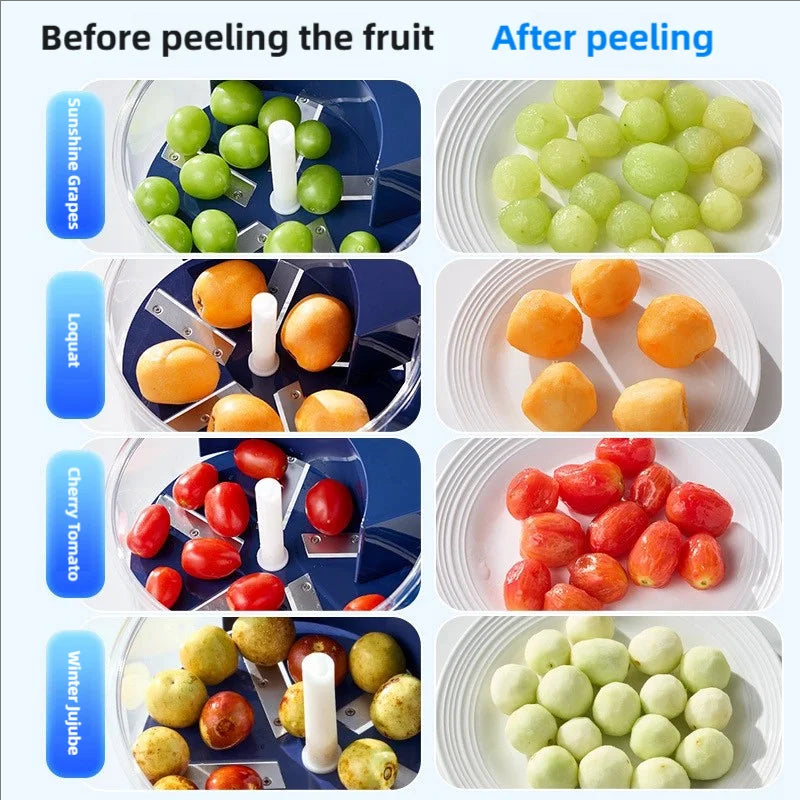 TINSOL Electric Fruit and Vegetable Peeler Automatic Small Fruit Peeling Tool Smart Grape Peeler Kitchen Peeling Gadget