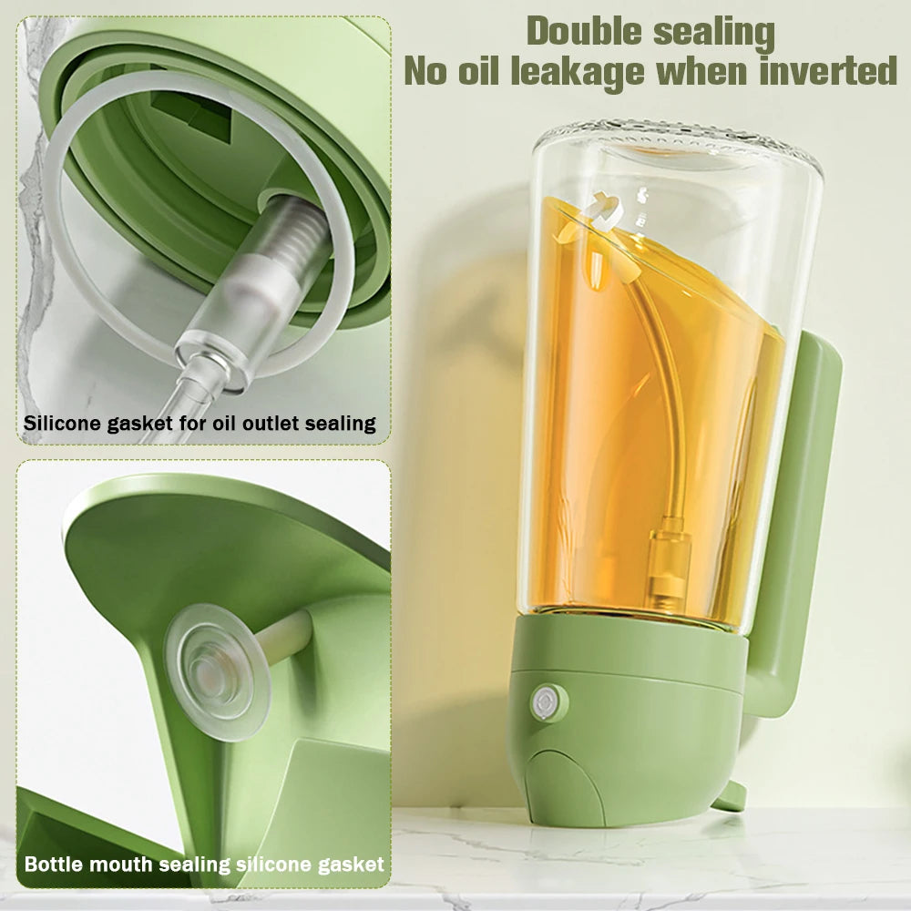 2in1 470ml Glass Spray Oil Sprayer Bottle Spray Oil Dispenser Oil Jar Cruet BBQ Kitchen Cooking Roasting Picnic Kitchen Tools